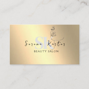 Beauty Salon Face Abstract Woman Modern Minimalism Business Card