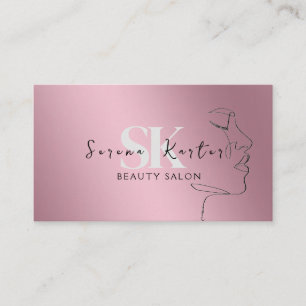 Beauty Salon Face Abstract Woman Modern Minimalism Business Card
