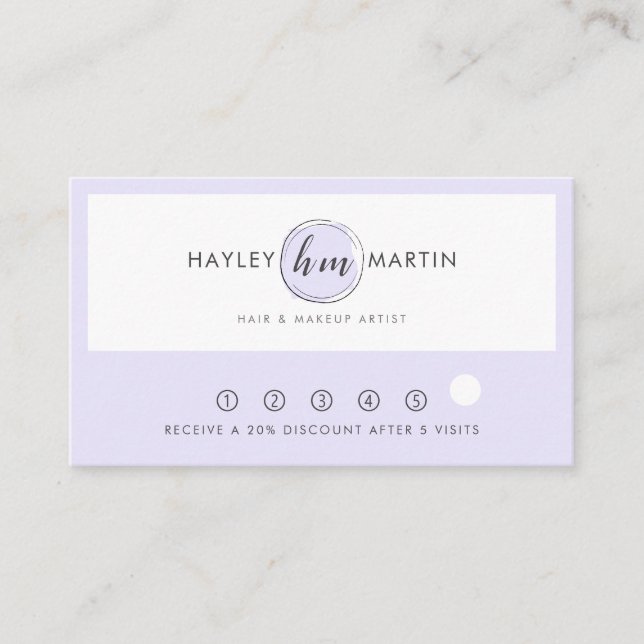 Beauty Salon /  Fashion Designer Custom Logo - Loyalty Card (Front)