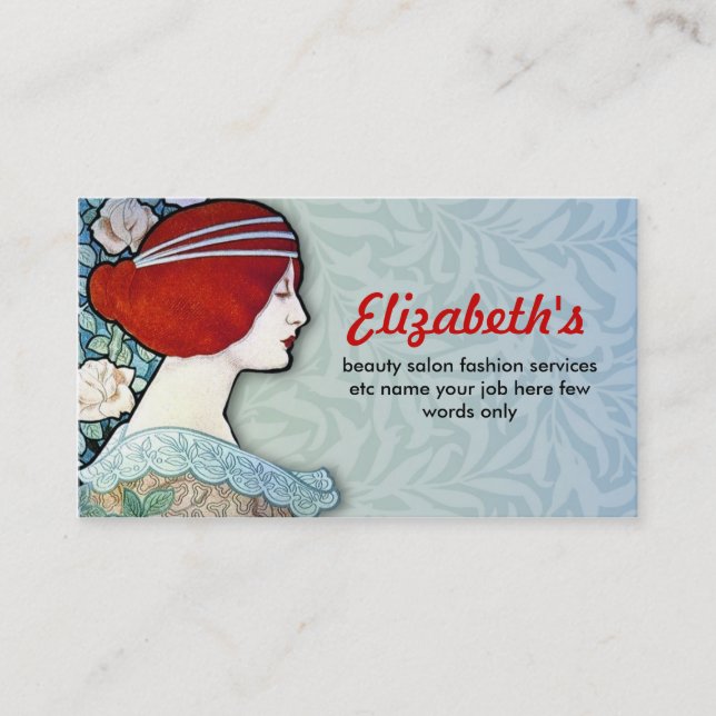 beauty salon fashionable business card (Front)