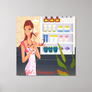 Beauty Salon Girl Wrapped Canvas