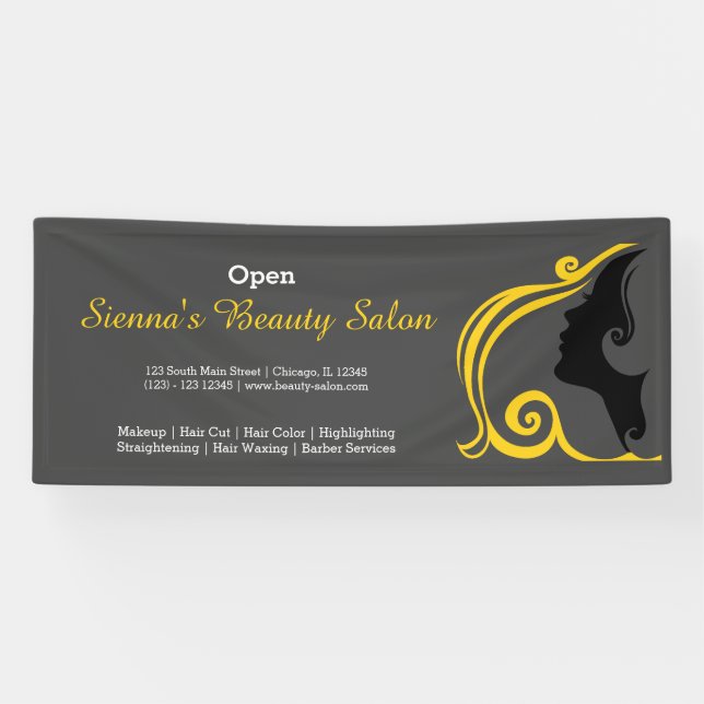 Beauty Salon (gold) * choose background colour Banner (Horizontal)