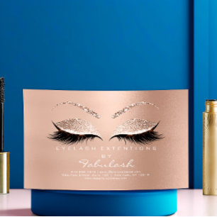 Beauty Salon Gold Glitter Adress Makeup Name Magnetic Business Card