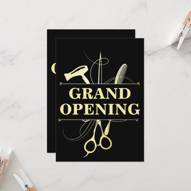 beauty salon grand opening invitation card (Front/Back In Situ)