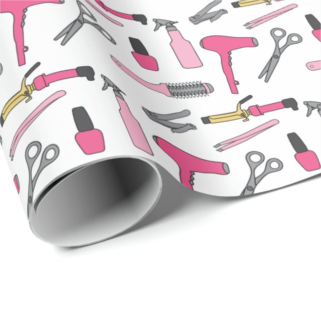 Beauty, Salon, Hair Stylist, Nail Tech Wrapping Paper (Roll Corner)