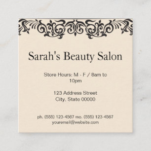 Beauty Salon   Hair Stylist Square Business Card