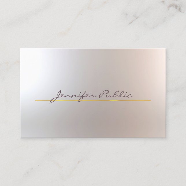Beauty Salon Hair Stylist Tasteful Glam Gold Chic Business Card (Front)