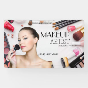 beauty salon haircut elegant makeup artist modern banner