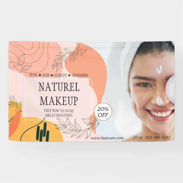 beauty salon haircut elegant makeup artist modern banner (Horizontal)