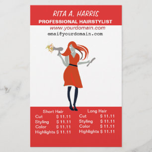 Beauty Salon Hairstylist  Hairdressing Price List Flyer