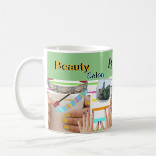 Beauty Salon HAPPY NAILS Cust. Text Coffee Mug