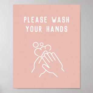 Beauty Salon Hygiene Please Wash Your Hands Poster