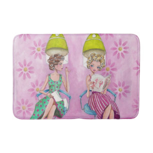 Beauty Salon Illustration Girly Bath Mat