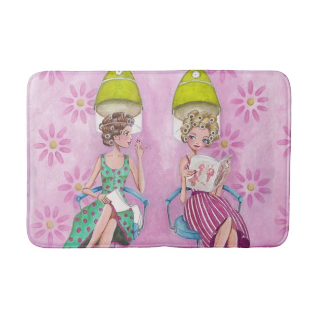 Beauty Salon Illustration Girly | Bath Mat (Front)