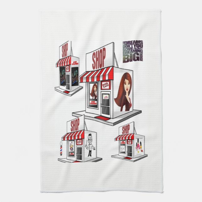 Beauty Salon kitchen hand towel (Vertical)