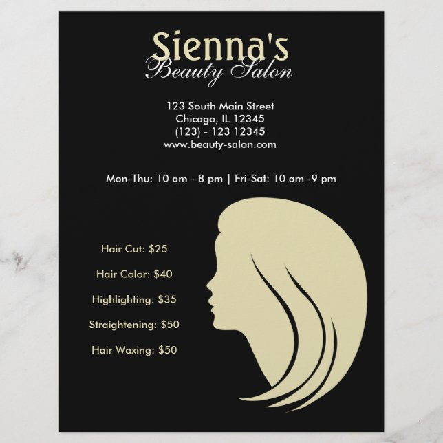 Beauty Salon (Lemon Chiffon) Flyer (Front)