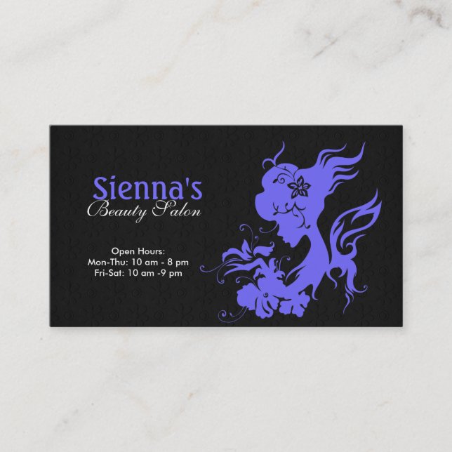 Beauty Salon (Light Slate Blue) Business Card (Front)
