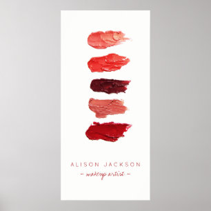 Beauty salon lipstick colours swathes poster