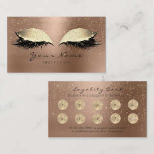 Beauty Salon Loyalty Card Makeup Skinny Lashes 10