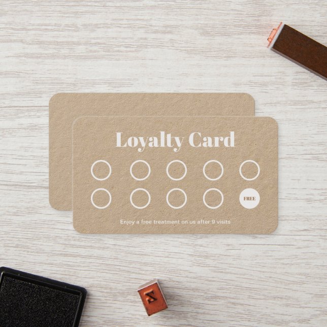 Beauty Salon Loyalty Card professional Kraft paper (Front/Back In Situ)