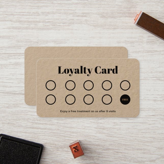 Beauty Salon Loyalty Card professional Kraft paper (Front/Back In Situ)