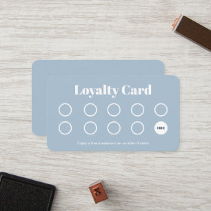 Beauty Salon Loyalty Card Simple dusty blue