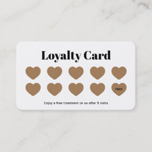 Beauty Salon Loyalty Card Simple Modern Black