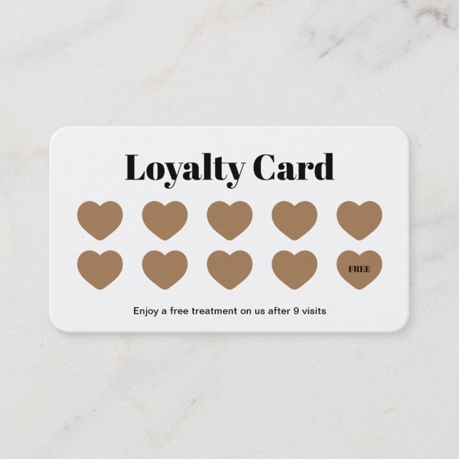 Beauty Salon Loyalty Card Simple Modern Black (Front)