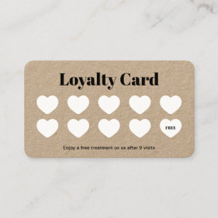 Beauty Salon Loyalty Card Simple Modern Black
