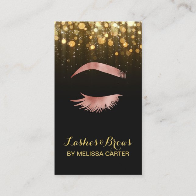 Beauty Salon Makeup Artist Brows Lash Extensions Business Card (Front)