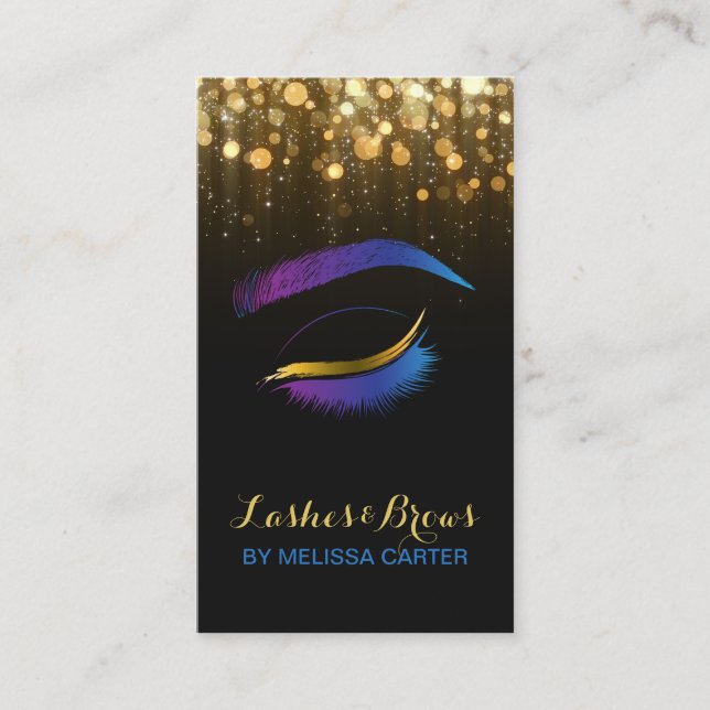 Beauty Salon Makeup Artist Brows Lash Extensions Business Card (Front)