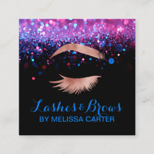 Beauty Salon Makeup Artist Brows Lash Extensions Square Business Card