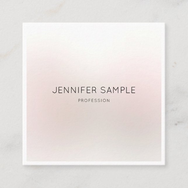 Beauty Salon Makeup Artist Elegant Modern Plain Square Business Card (Front)