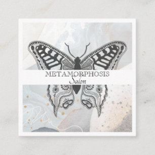 Beauty Salon Makeup Hair Transformed Butterfly Square Business Card