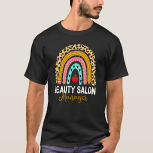 Beauty Salon Manager Leopard Rainbow Healthcare Do T-Shirt