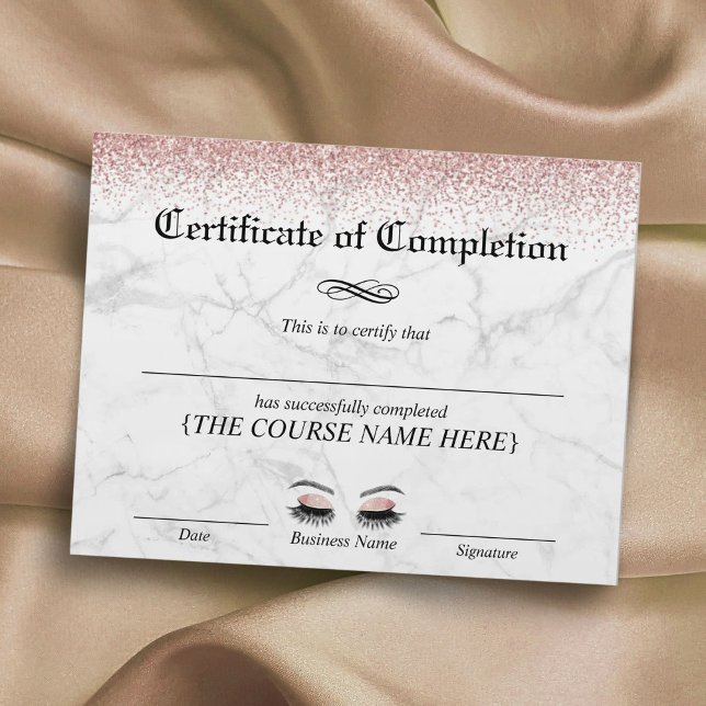Beauty Salon Marble Certificate of Completion (Creator Uploaded)