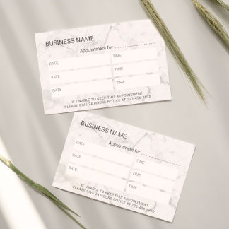 Beauty Salon Massage Therapy Marble Appointment Card