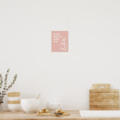 Beauty Salon Minimalist Pink Sanitise Hands Here Poster (Kitchen)