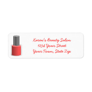 Beauty Salon Nail Polish Return Address Labels