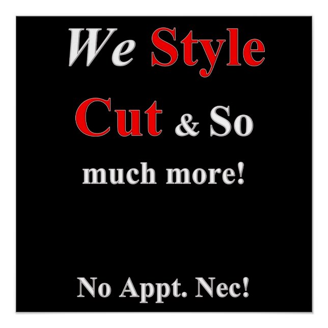 Beauty Salon, Nail salon, barbershop posters (Front)