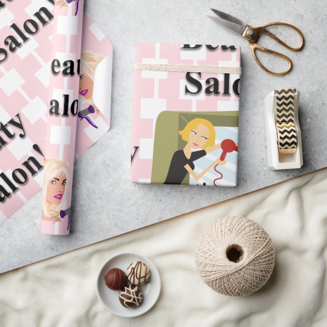 Beauty Salon, Nail Salon & Spa Lipstick Makeup Wrapping Paper (Crafts)
