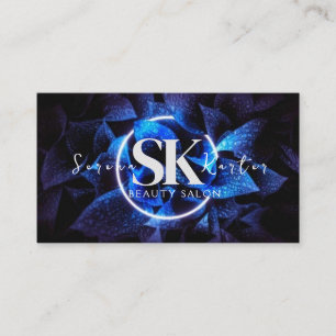 Beauty Salon Neon Abstract Woman Modern  Business Card