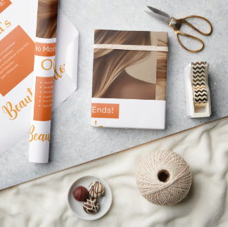 Beauty Salon, No More Split Ends Hair Marketing Wrapping Paper