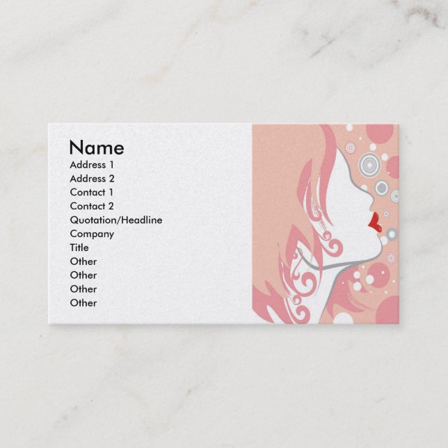 Beauty Salon or Fashion Boutique Business Card (Front)