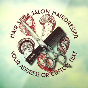 Beauty Salon Or Hair Stylist Name  Window Cling