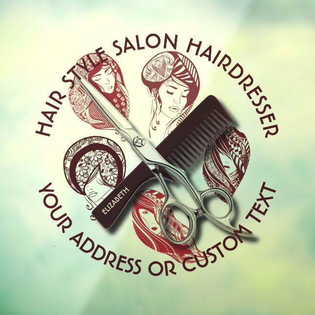 Beauty Salon Or Hair Stylist Name  Window Cling (Sheet 3)
