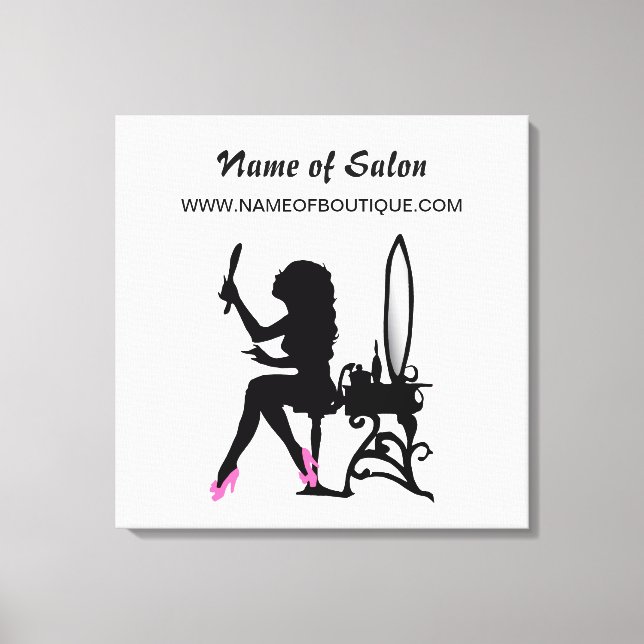 Beauty Salon Pink and Black Girly Girl Sign (Front)