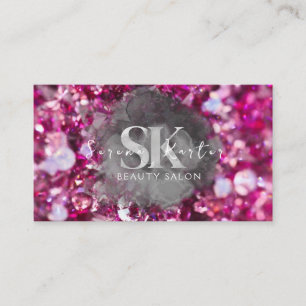Beauty Salon Pink Diamonds  Business Card