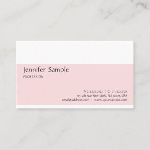 Beauty Salon Pink White Minimalist Modern Stylish Business Card