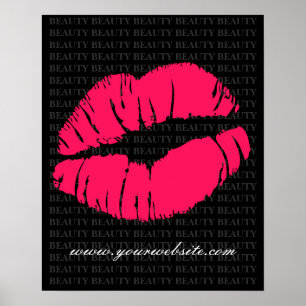 BEAUTY Salon Poster Spa Pretty Pink Lips